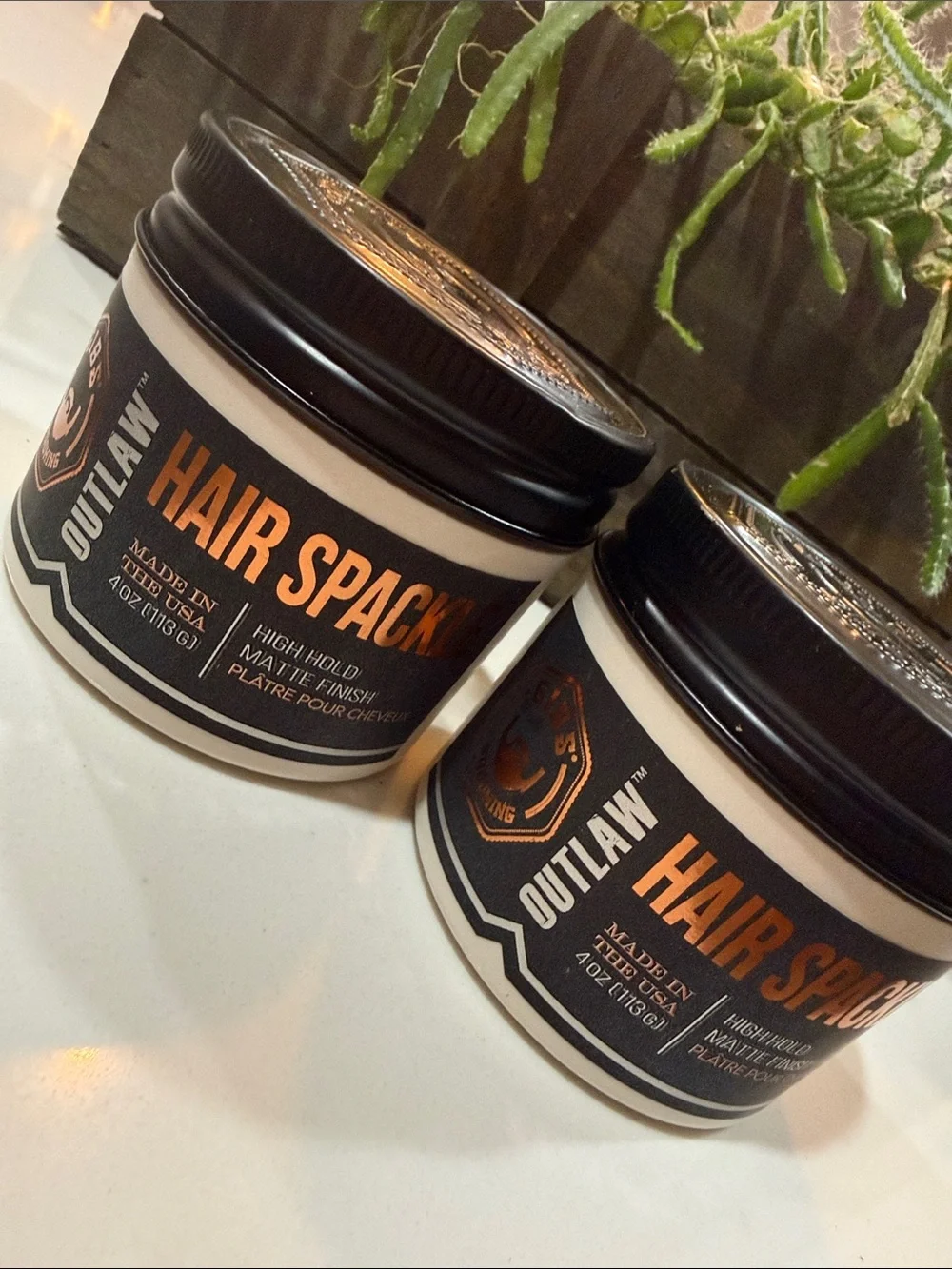 2 new Outlaw Hair Spackle Matte Hair Pomade -by gibs grooming